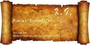 Karai István névjegykártya